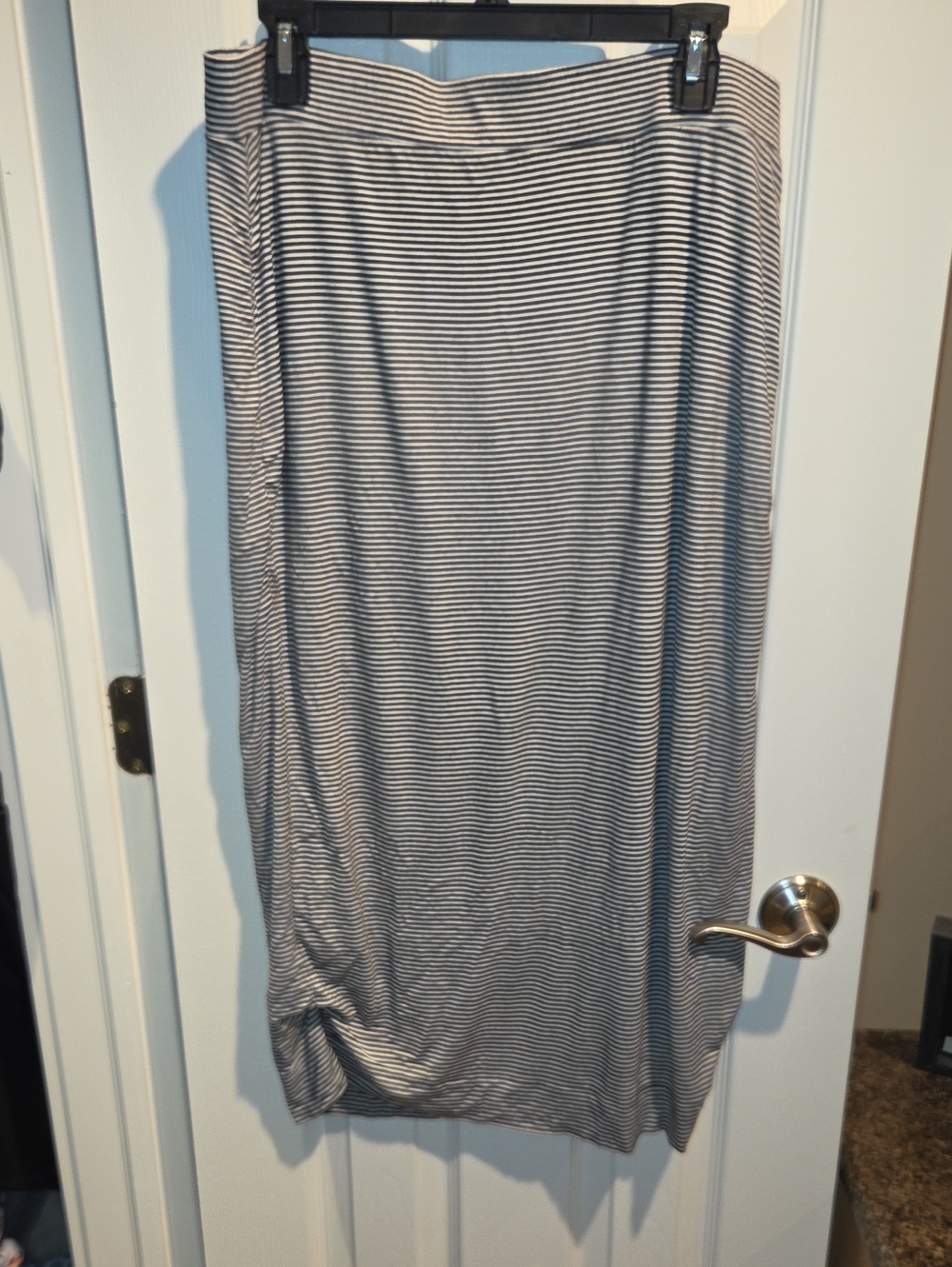 Banana Republic Black and White Striped Maxi Skirt